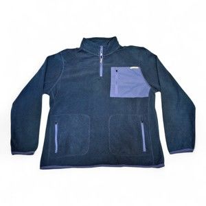 Southern Proper Men's Blue Quarter-Zip Fleece Shirt Jacket XL